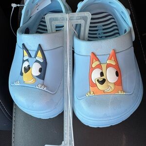 Blue Kids Shoes with Cartoon Dog Characters